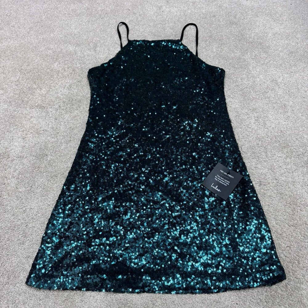 Lulus Dress Women’s Green Sleeveless Rhinestone Size Medium NWT